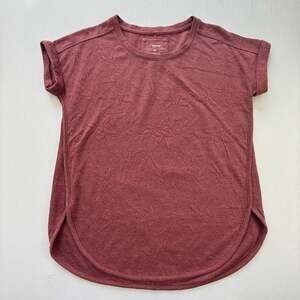 Sonoma Women's Size Medium Maroon Jacquard Knit Cuff Sleeve Top